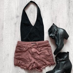 Angel Kiss distressed jean shorts